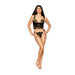 Dreamgirl Bustier and G - string with Lace and Chain Details Black M - SexToy.com