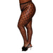 Dreamgirl Geometric Fence Net Pantyhose With Rhinestone Embellishment Black Queen Size - SexToy.com