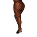 Dreamgirl Geometric Fence Net Pantyhose With Rhinestone Embellishment Black Queen Size - SexToy.com