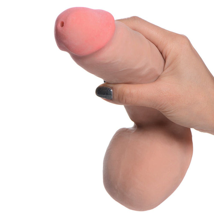 Dual Density Squirting Dildo 8.5 inches Beige - SexToy.com