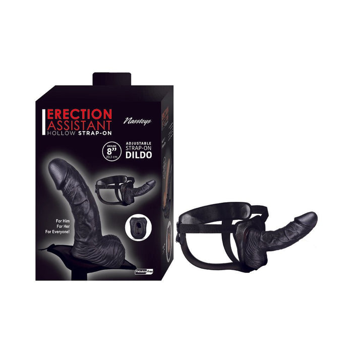 Erection Assist Hollow Strap - On 8in Bk - SexToy.com