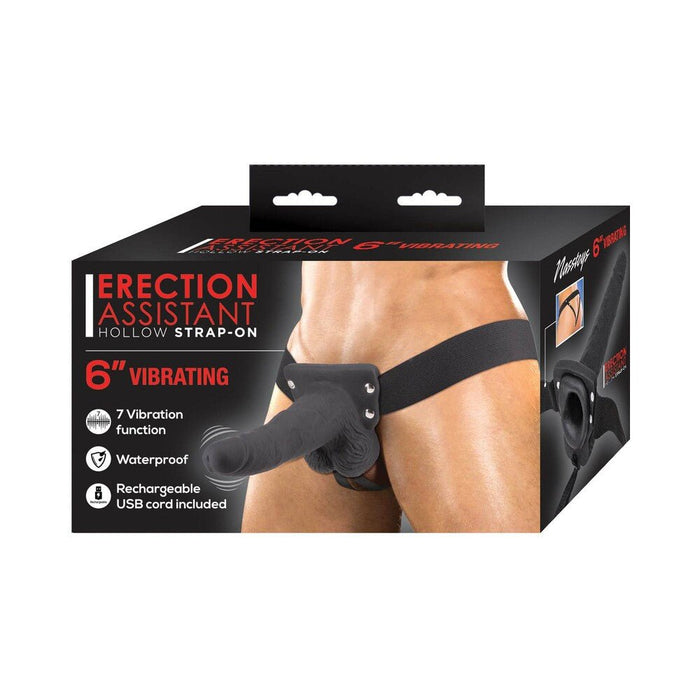 Erection Assist Hollow Strap - On Vib 6 Bk - SexToy.com