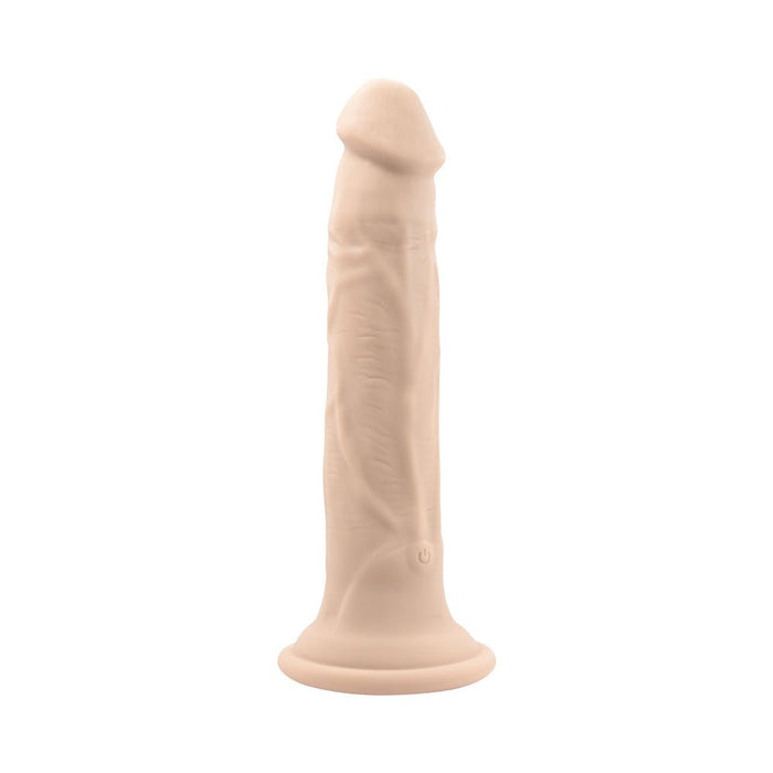 Evolved In Thrust We Trust Rechargeable Silicone Thrusting Vibrating Dildo with Remote Light - SexToy.com