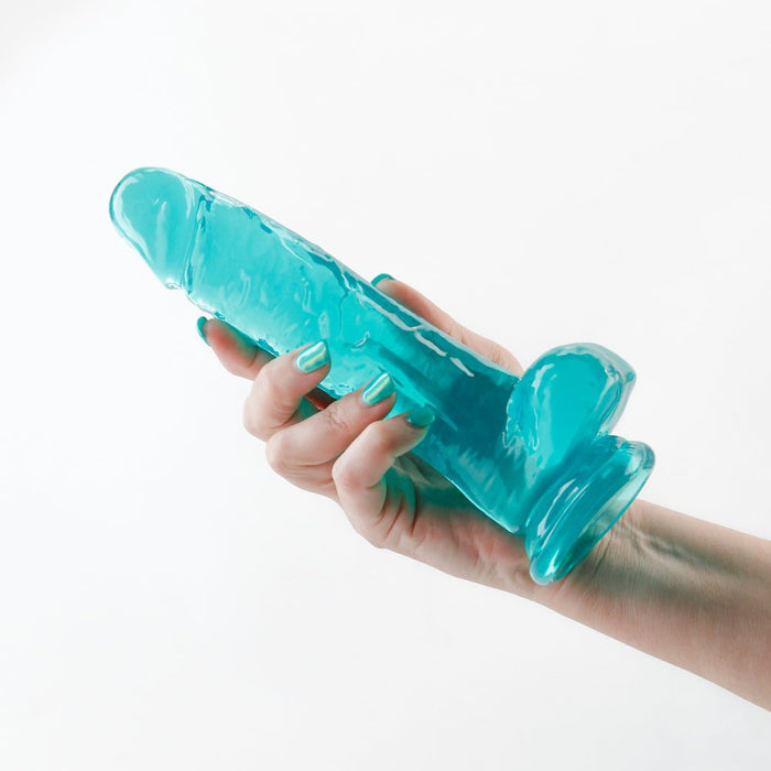 Fantasia Ballsy 7.5 In. Jelly Dildo Teal - SexToy.com