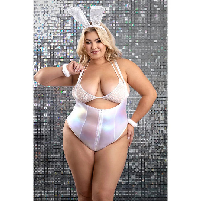 Fantasy Lingerie Bunny Hills 5 - Piece Bunny Costume Set White - SexToy.com