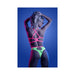 Fantasy Lingerie Glow Persuasive Contrast Elastic Open Cup Lace Cage Bra & Panty Neon Green L/xl - SexToy.com