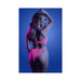 Fantasy Lingerie Glow Slow Motion Peek-a-boo Bra & Panty Neon Pink L/xl - SexToy.com