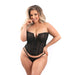 Fantasy Lingerie Mesh Corset with Zipper Front and G - String XL - SexToy.com