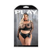 Fantasy Lingerie Play Easy Rider Open Cup Bra: Long Sleeve Fishnet Top: Panty: Choker: Gloves: Bandana & 1 pair of Pasties Costume 1XL/2XL - SexToy.com