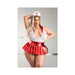 Fantasy Lingerie Play Pulse Check Collared Teddy with Open Back: Pleated Skirt: Medic Hat & 1 pair of Pasties Costume - SexToy.com