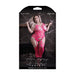 Fantasy Lingerie Sheer Devotion Heart Patterned Bodystocking & G - string Panty Pink Queen Size - SexToy.com