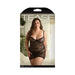 Fantasy Lingerie Tease Paige Lace Chemise & G-string Panty Black 1xl/2xl - SexToy.com