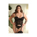 Fantasy Lingerie Tease Parker Gartered Lace Bustier & Panty Black 1xl/2xl - SexToy.com