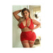 Fantasy Lingerie Tease Vaughn Harness Bralette, Gartered Skirt & G-string Red 3xl/4xl - SexToy.com