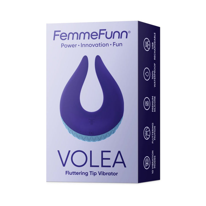 Femme Funn Volea Fluttering Tip Vibrator - Light Blue - SexToy.com