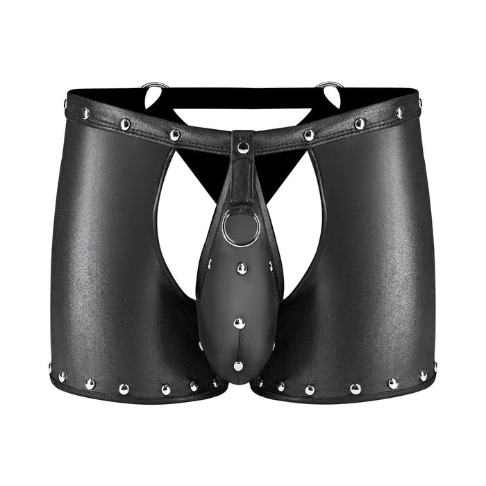 Fetish Poseidon Nylon Spandex Tear Off Cup Thong Short Black L/LX - SexToy.com