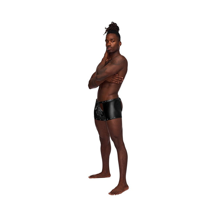 Fetish Poseidon Nylon Spandex Tear Off Cup Thong Short Black L/LX - SexToy.com