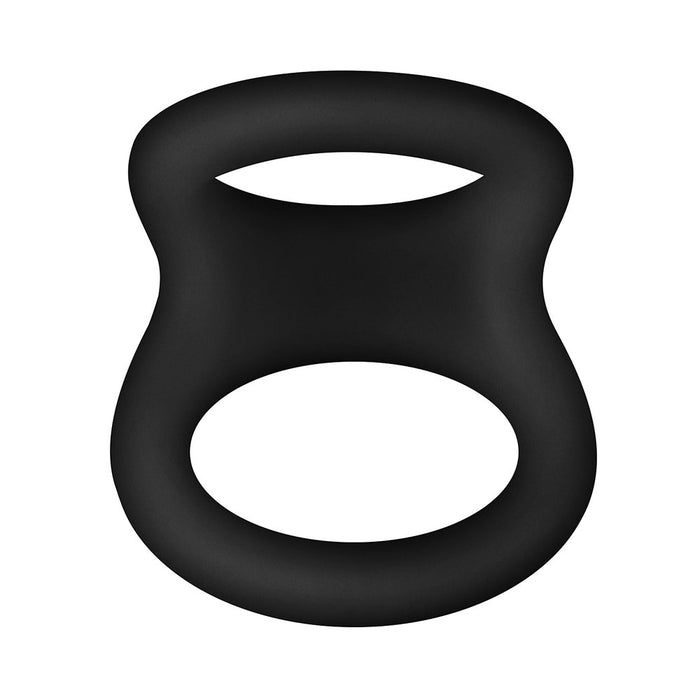 Forto F - 22: Double Ring Liquid Silicone 53/55 Mm Black - SexToy.com