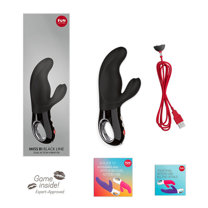 Fun Factory Black Line Miss Bi Rabbit Vibrator Black - SexToy.com