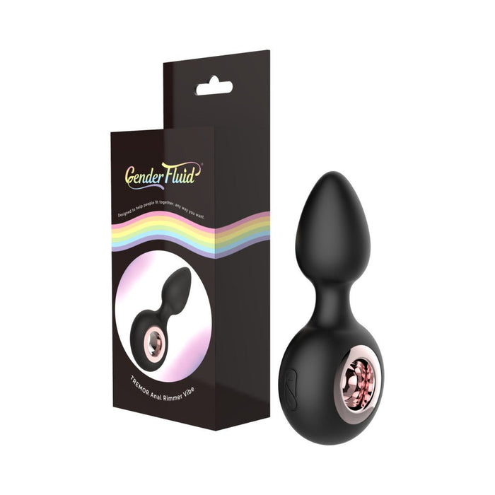 Gender Fluid Tremor Ring Plug Anal Vibe Silicone Black - SexToy.com