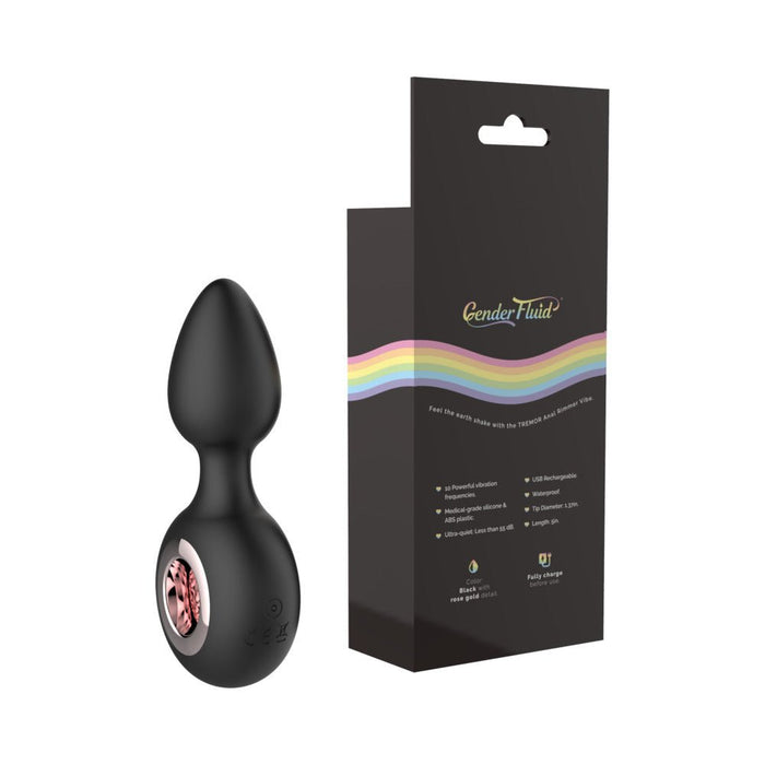 Gender Fluid Tremor Ring Plug Anal Vibe Silicone Black - SexToy.com