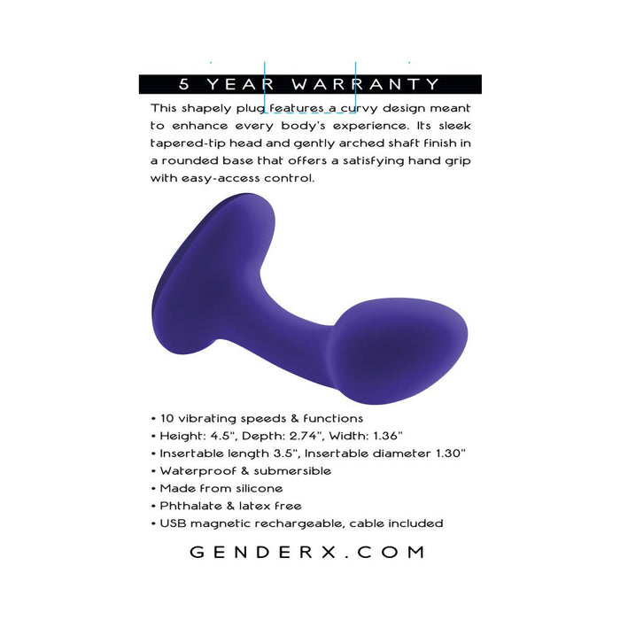 Gender X Anybody's Plug Rechargeable Plug Silicone Purple - SexToy.com