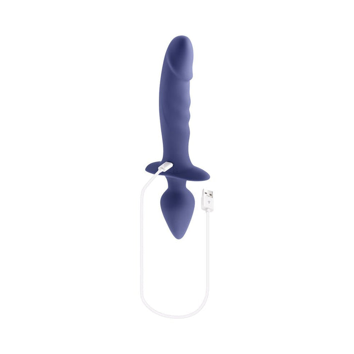 Gender X Dual Defender Rechargeable Silicone Dual End Vibrator With Remote Purple - SexToy.com