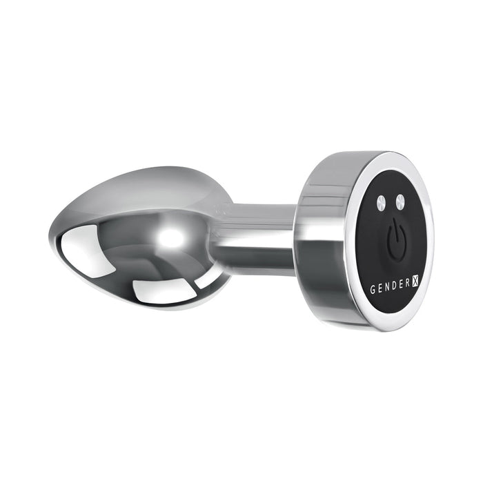 Gender X Rockin' Metal Plug Mini Rechargeable Vibrating Anal Plug Aluminum Silver - SexToy.com