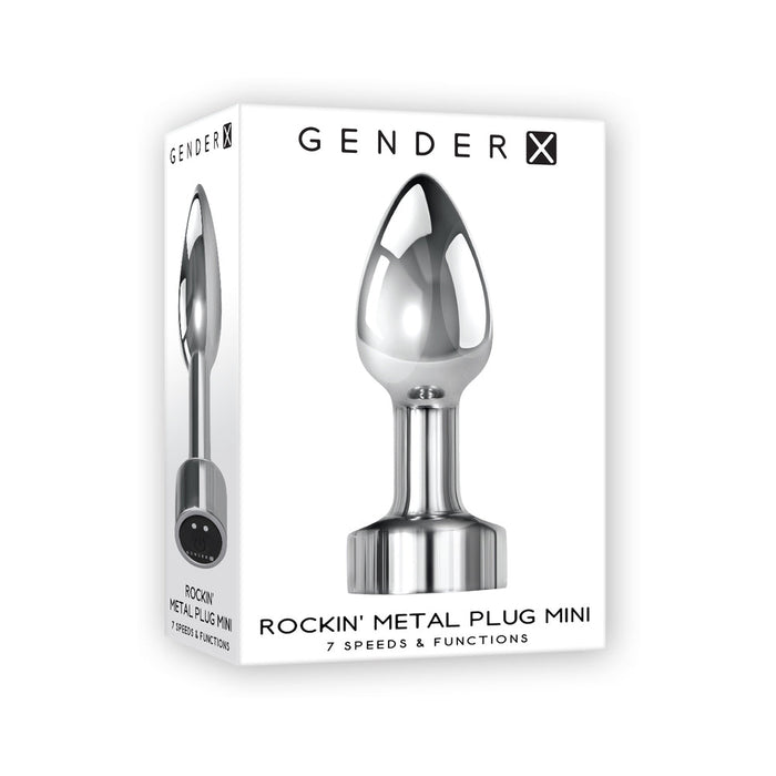 Gender X Rockin' Metal Plug Mini Rechargeable Vibrating Anal Plug Aluminum Silver - SexToy.com