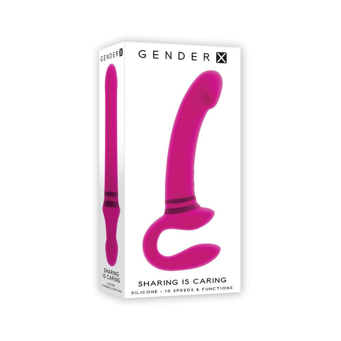 Gender X Sharing Is Caring Rechargeable Silicone Dual - ended Vibrator Pink - SexToy.com