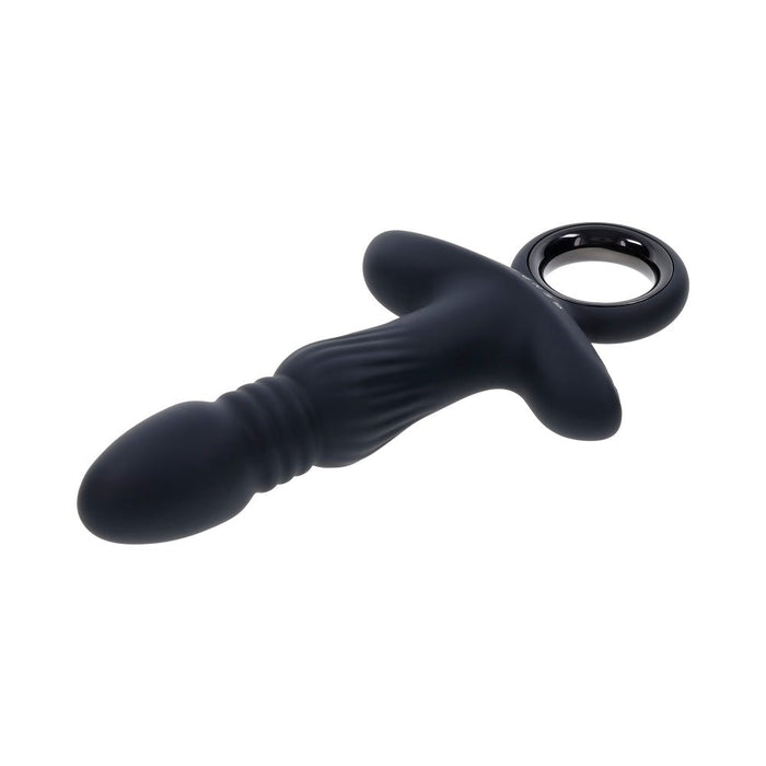 Gender X Slayer Rechargeable Ring Thruster Vibe Silicone Black - SexToy.com