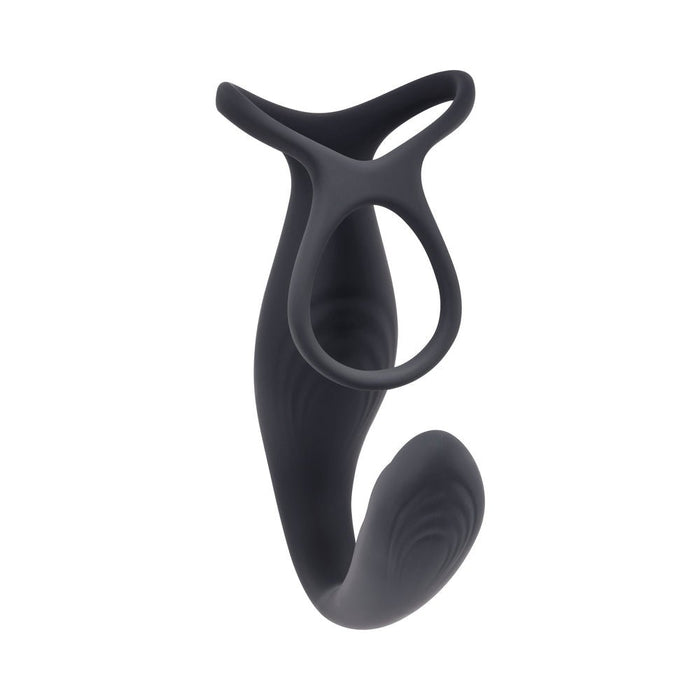 Gender X The Wrangler Rechargeable Silicone Vibrating C - ring With Remote Black - SexToy.com