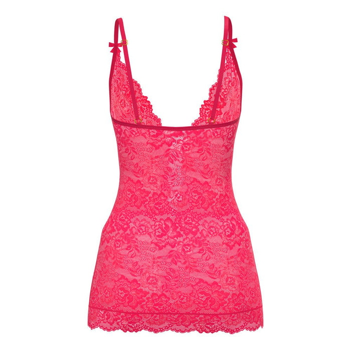 Get It Girl Plunge Chemise & G - Set Diva Pink S/M - SexToy.com