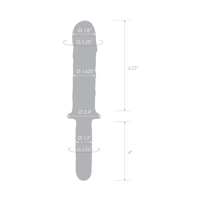 Glas 11 in. Girthy Cock Double Ended with Handle - SexToy.com