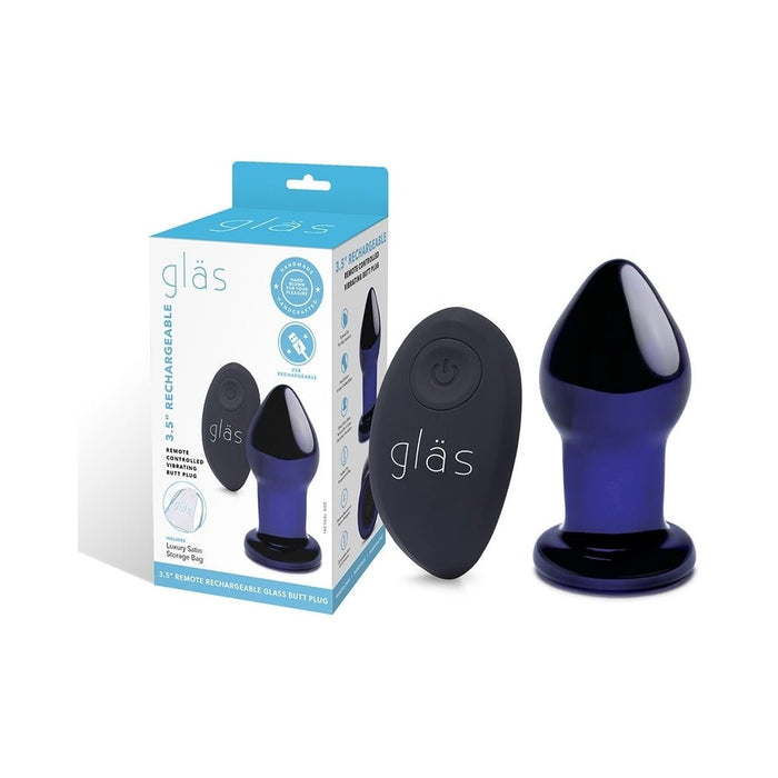 Glas 3.5 Rechargeable Remote Controlled Vibrating Butt Plug - SexToy.com