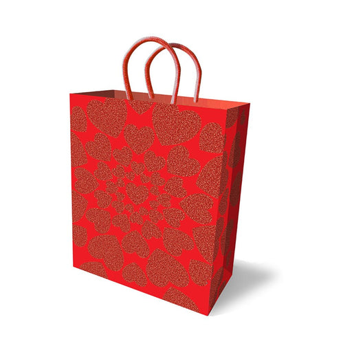 Glitter Hearts Holiday Gift Bag - SexToy.com