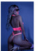 Glow Black Light Harness Mesh Body Suit Neon Pink L/XL - SexToy.com