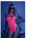 Glow Black Light Harness Mesh Body Suit Neon Pink L/XL - SexToy.com