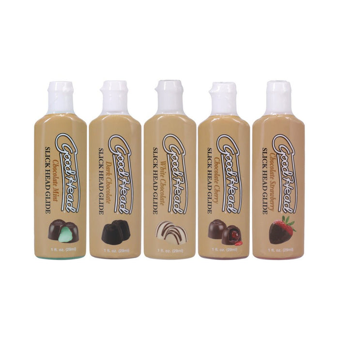 GoodHead Chocolate Slick Head Glide - Asst. Flavors Pack of 5 - SexToy.com