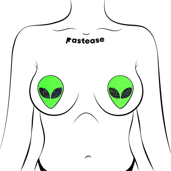 Green Glitter Alien Pasties O/S - SexToy.com