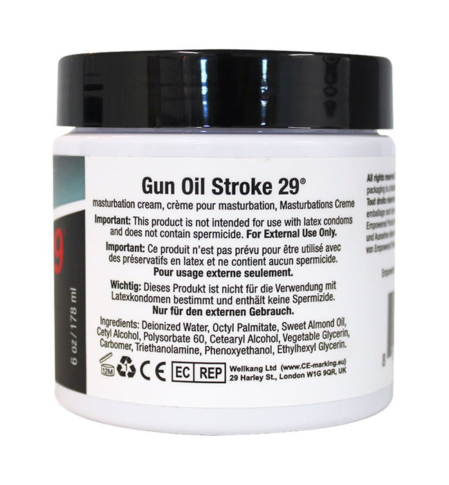 Gun Oil Stroke 29 Masturbation Cream 6 ounces Jar - SexToy.com