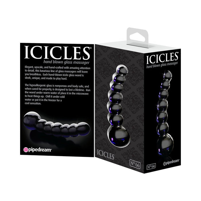 Icicles No 66 Glass Massager Black - SexToy.com