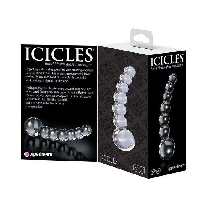 Icicles No 66 Glass Massager Clear Probe - SexToy.com