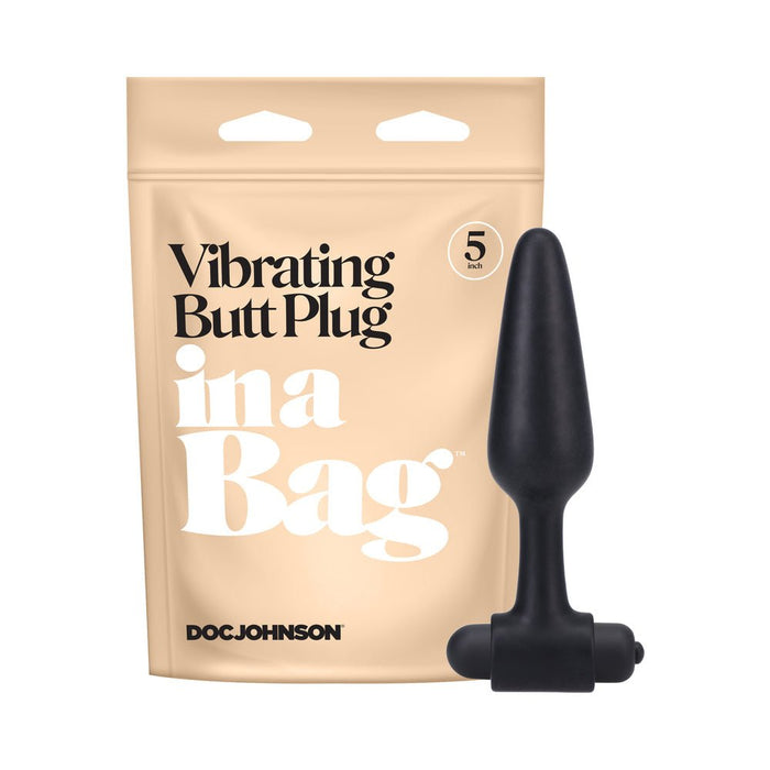 In A Bag Vibrating Butt Plug 5in Black - SexToy.com