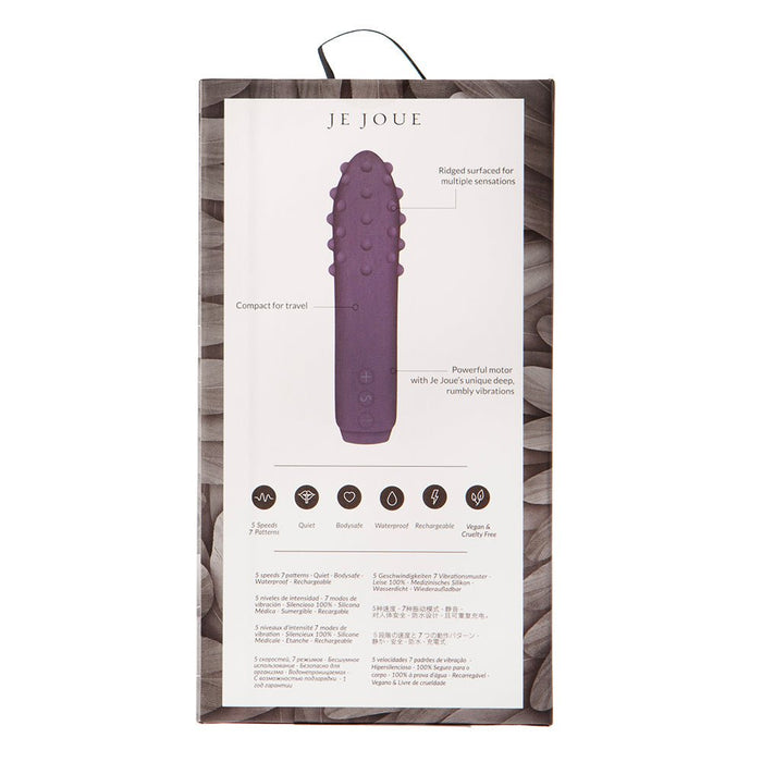 Je Joue Duet Rechargeable Silicone Multi - surfaced Bullet Vibrator Purple - SexToy.com