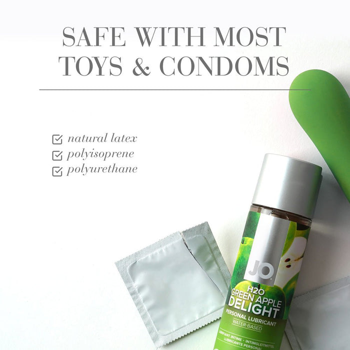 Jo H2O Flavored Lube Green Apple 4 Ounce - SexToy.com