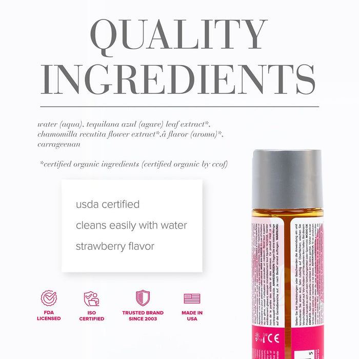 Jo Usda Organic - Strawberry - Lubricant (water - based) 4 Fl Oz / 120 Ml - SexToy.com