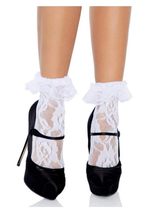 Lace Anklet With Ruffles Os Wht - SexToy.com