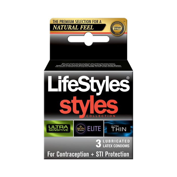 LIFESTYLES STYLES SENSITIVE 3PK - SexToy.com