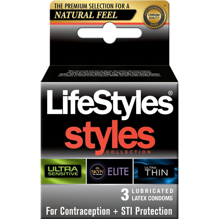 LIFESTYLES STYLES SENSITIVE 3PK - SexToy.com